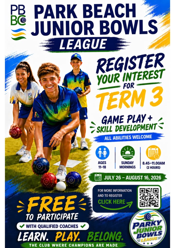 Featured image for “PARKY JUNIOR BOWLS LEAGUE – REGISTER YOUR INTEREST FOR TERM 3”