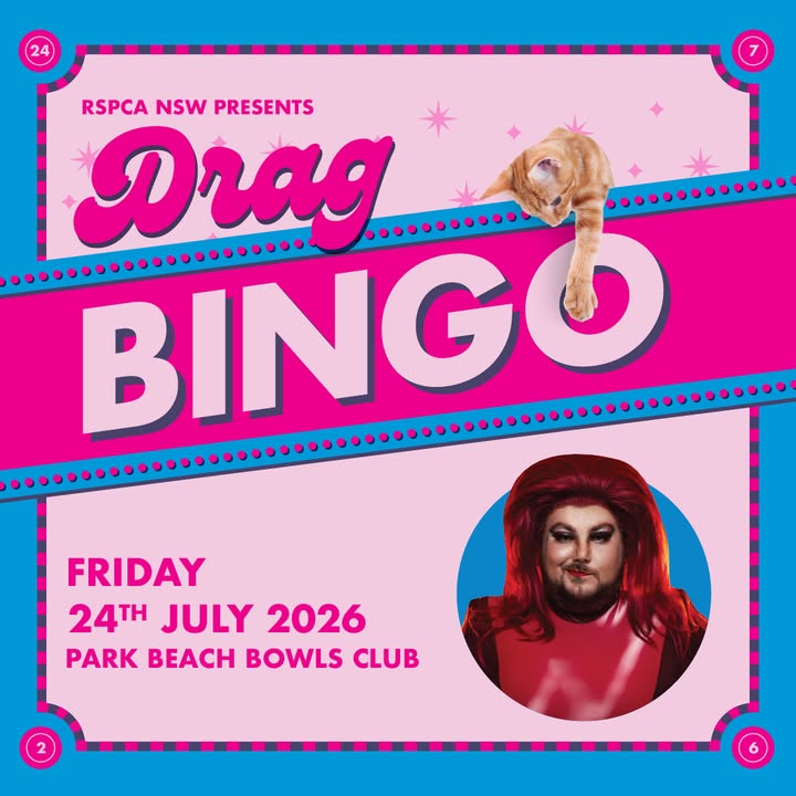 Featured image for “RSPCA Drag Bingo Night at Park Beach Bowls Club July 2025”